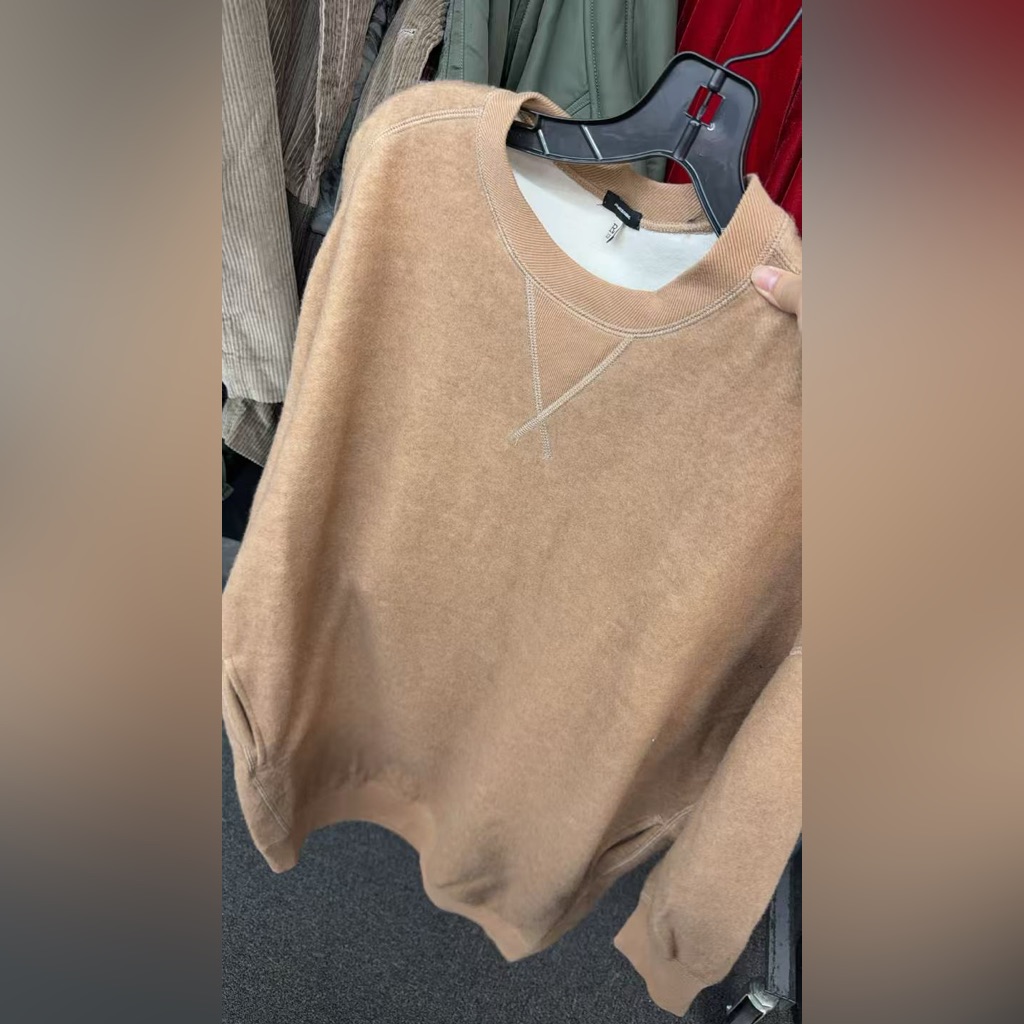 R13 Women's Oversized Camel Crewneck Sweater Dress - New Without Tag